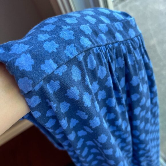 Boden Knee Length Floral Retro Dress Jersey Ruched Sz 4R in Blue Floral - Picture 11 of 11